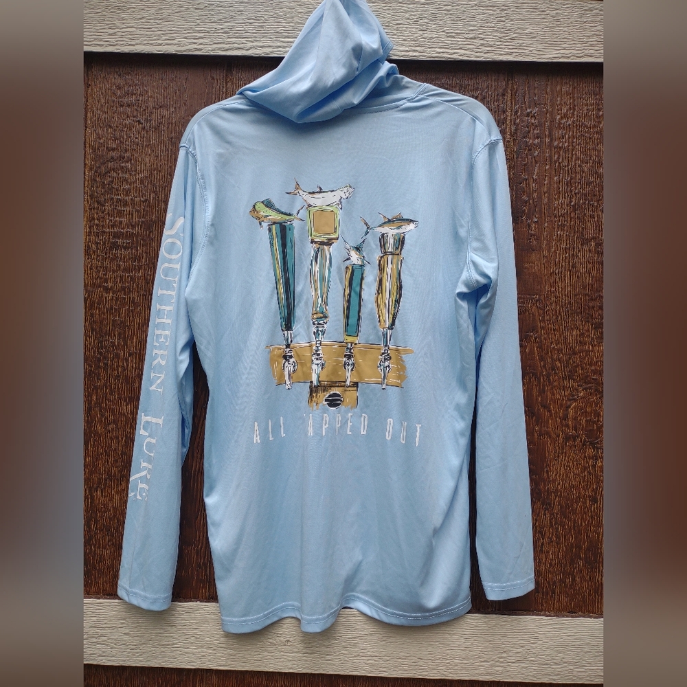 Southern Lure All Tapped Out Blue Lightweight Hoodie Mens L